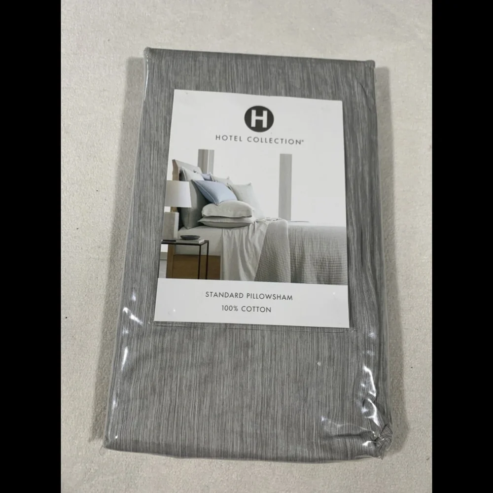NIB Hotel Collection 525 Yarn Dyed (1)‎ Standard Sham Pillow Case Ash